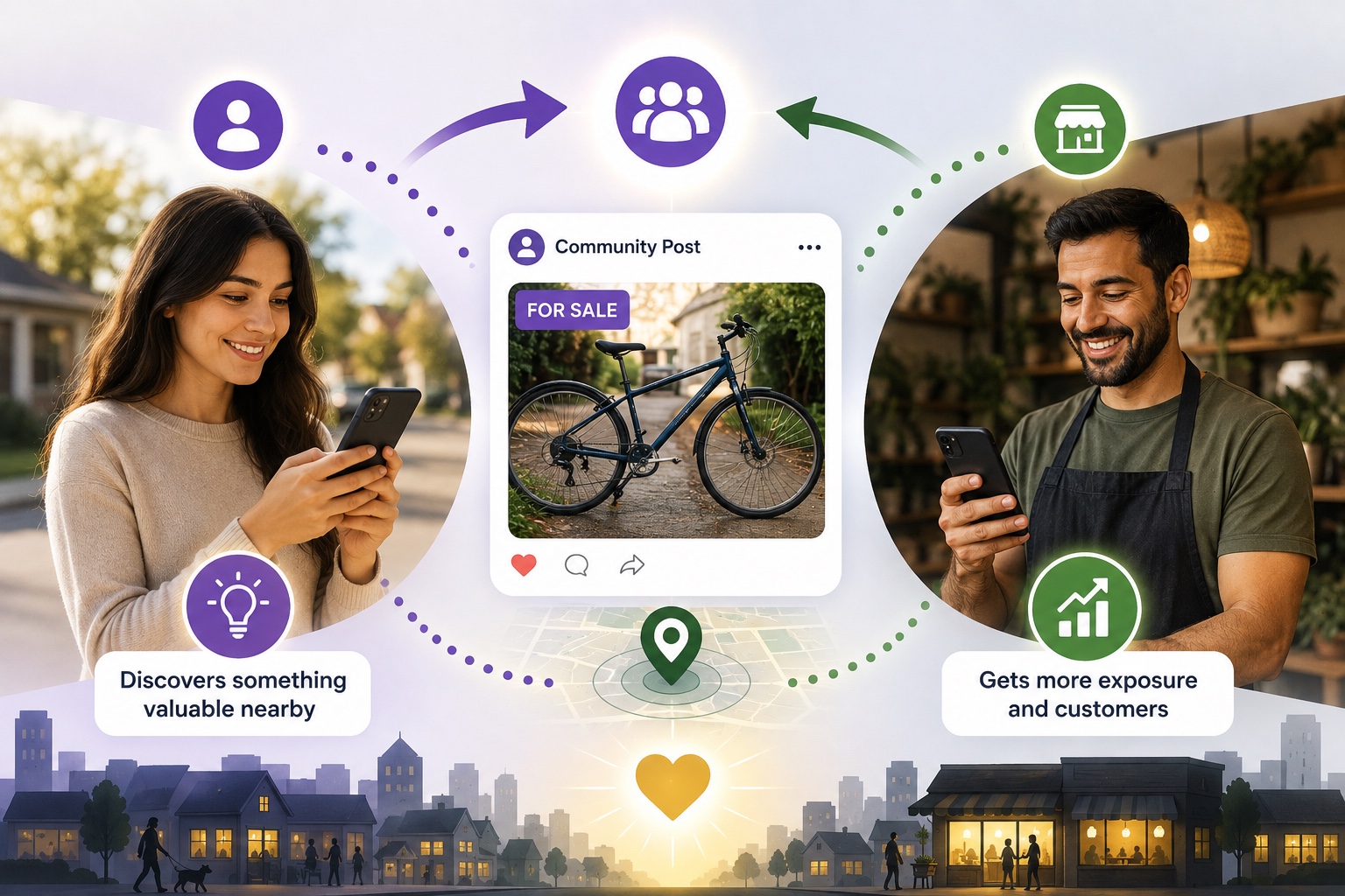 Community sharing creates visibility for locals and businesses